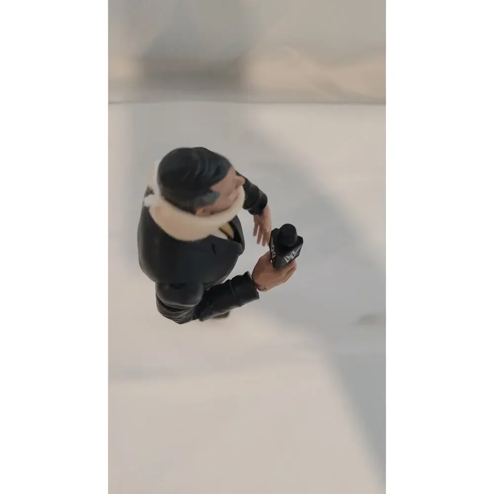 Custom WWE Mattel Vince McMahon Action Figure Black Suit Microphone Neck Brace
